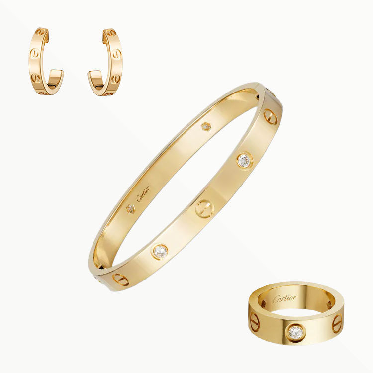 3‑Piece Set Yellow Gold Jewelry & Diamonds