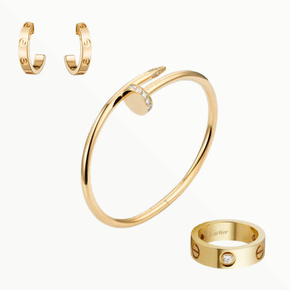 3‑Piece Set Yellow Gold Jewelry & Diamonds