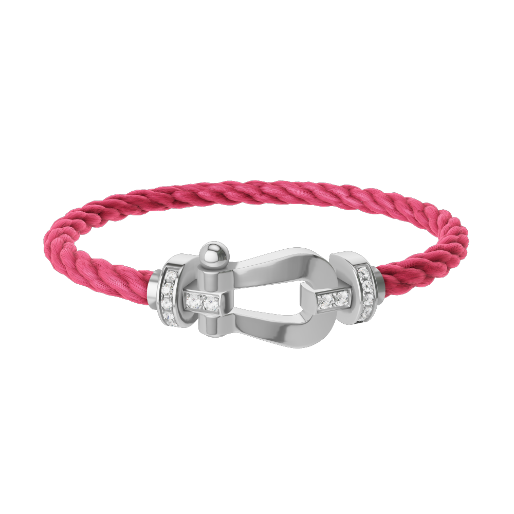 FORCE 10 BRACELET 18K WHITE GOLD AND DIAMONDS LARGE MODEL