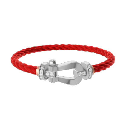 FORCE 10 BRACELET 18K WHITE GOLD AND DIAMONDS LARGE MODEL