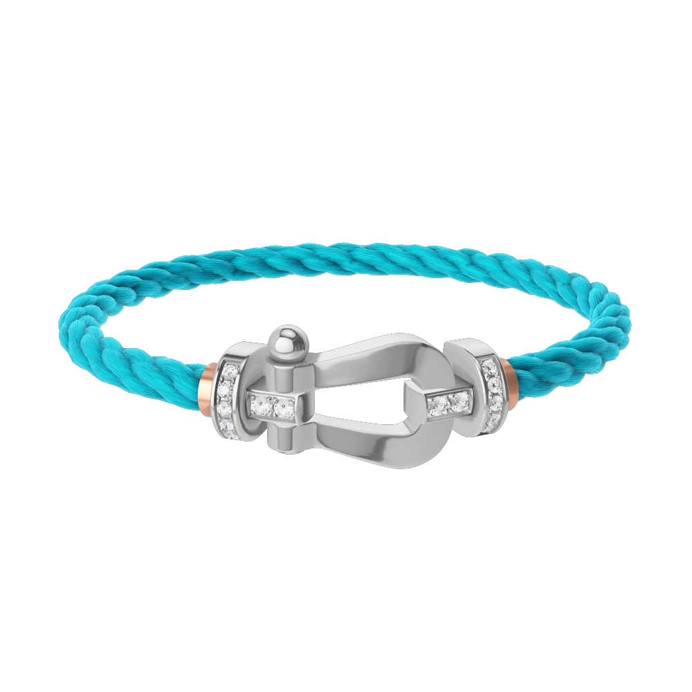 FORCE 10 BRACELET 18K WHITE GOLD AND DIAMONDS LARGE MODEL