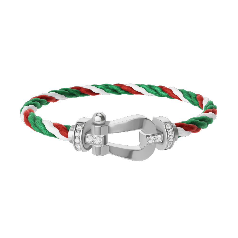 FORCE 10 BRACELET 18K WHITE GOLD AND DIAMONDS LARGE MODEL