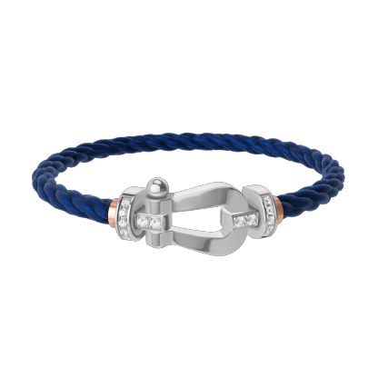 FORCE 10 BRACELET 18K WHITE GOLD AND DIAMONDS LARGE MODEL