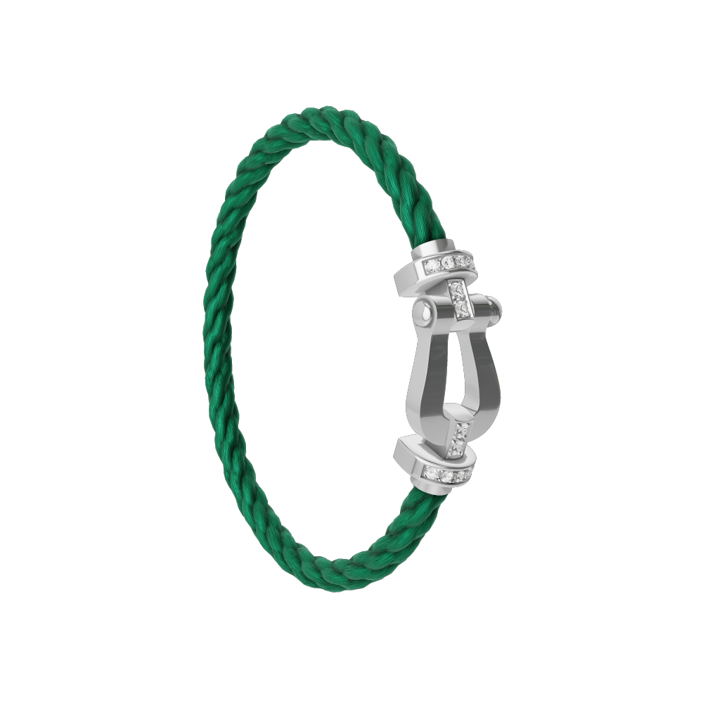 FORCE 10 BRACELET 18K WHITE GOLD AND DIAMONDS LARGE MODEL