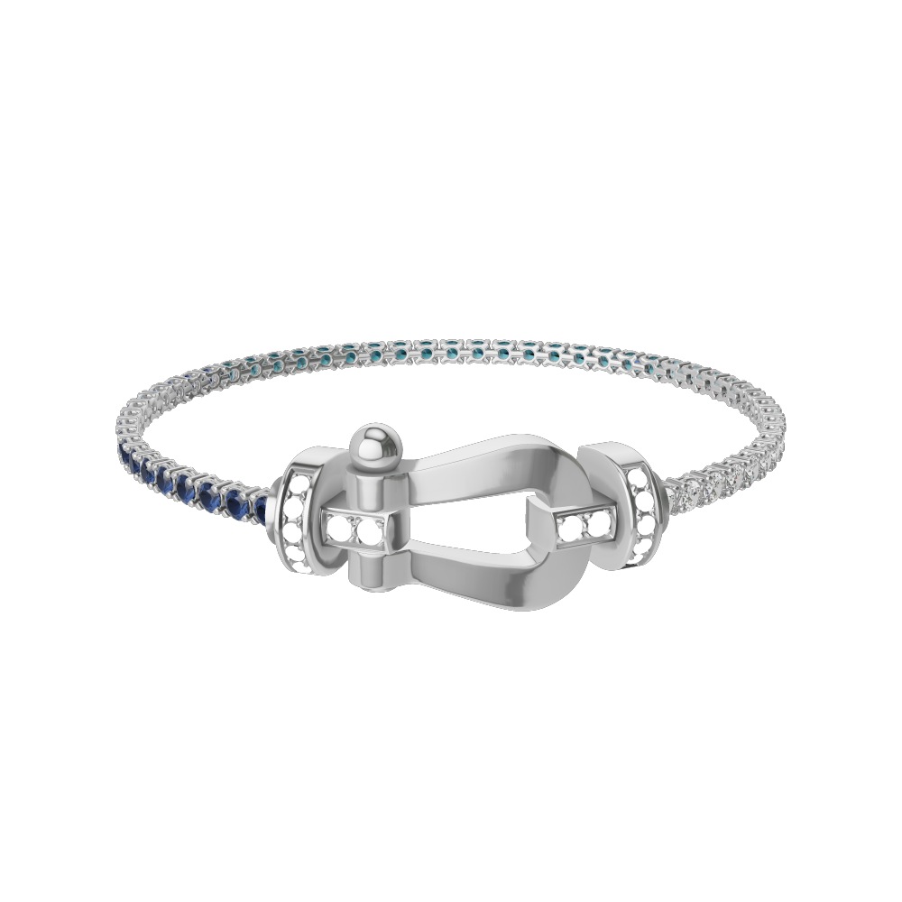FORCE 10 BRACELET 18K WHITE GOLD AND DIAMONDS LARGE MODEL
