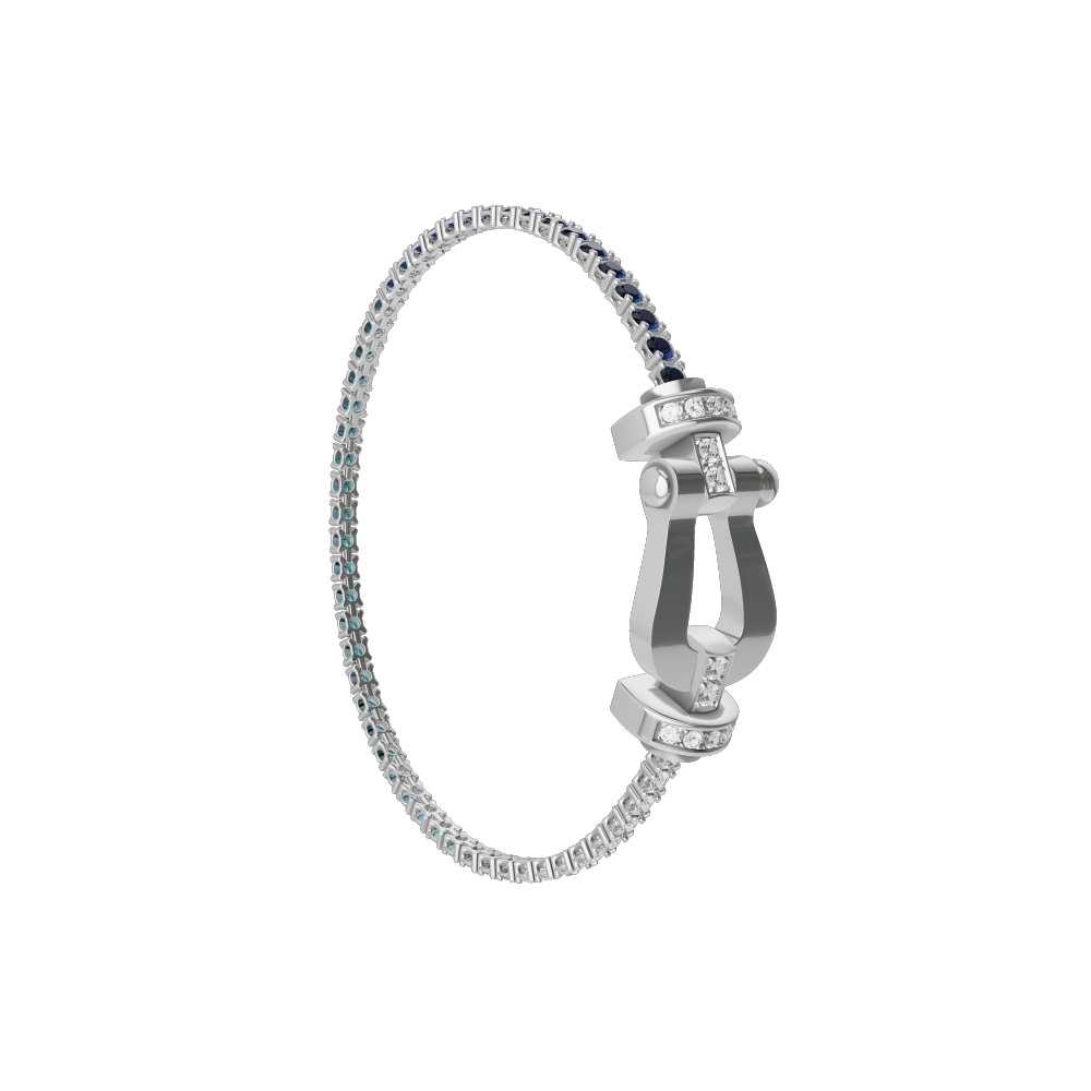 FORCE 10 BRACELET 18K WHITE GOLD AND DIAMONDS LARGE MODEL