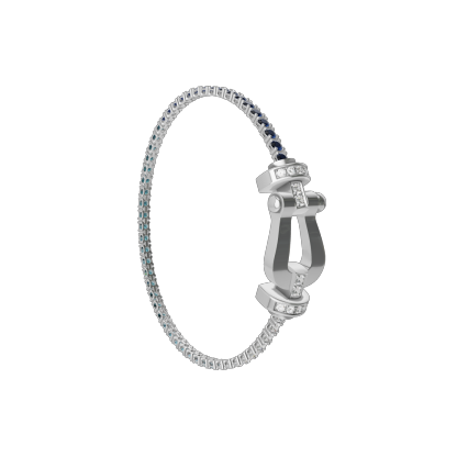 FORCE 10 BRACELET 18K WHITE GOLD AND DIAMONDS LARGE MODEL