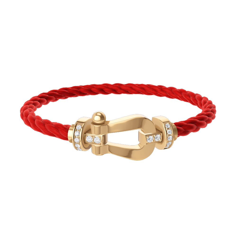 FORCE 10 BRACELET 18K YELLOW GOLD AND DIAMONDS LARGE MODEL