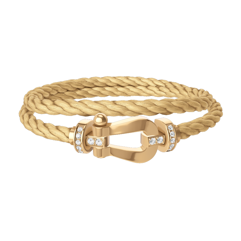 Force 10 bracelet 18k yellow gold and diamonds large model