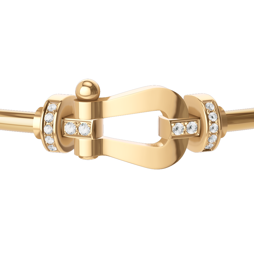 FORCE 10 BRACELET 18K YELLOW GOLD AND DIAMONDS LARGE MODEL