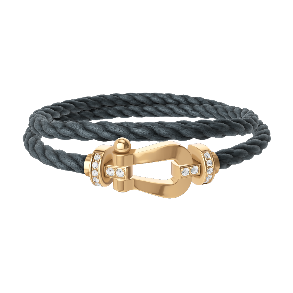 FORCE 10 BRACELET 18K YELLOW GOLD AND DIAMONDS LARGE MODEL