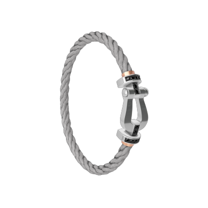 FORCE 10 BRACELET 18K WHITE GOLD AND BLACK DIAMONDS LARGE MODEL