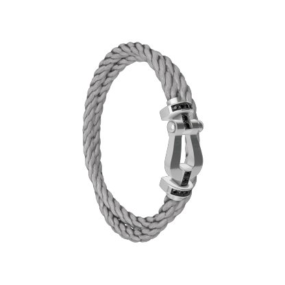 FORCE 10 BRACELET 18K WHITE GOLD AND BLACK DIAMONDS LARGE MODEL
