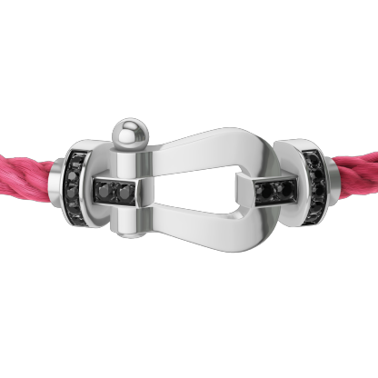 FORCE 10 BRACELET 18K WHITE GOLD AND BLACK DIAMONDS LARGE MODEL
