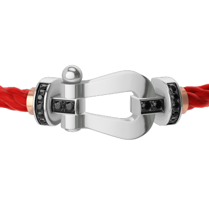FORCE 10 BRACELET 18K WHITE GOLD AND BLACK DIAMONDS LARGE MODEL