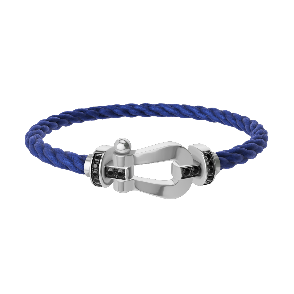 FORCE 10 BRACELET 18K WHITE GOLD AND BLACK DIAMONDS LARGE MODEL