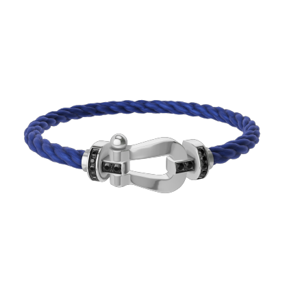 FORCE 10 BRACELET 18K WHITE GOLD AND BLACK DIAMONDS LARGE MODEL