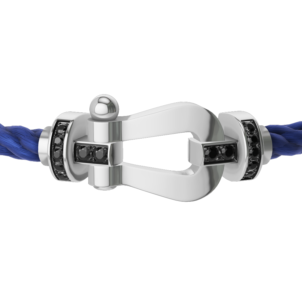 FORCE 10 BRACELET 18K WHITE GOLD AND BLACK DIAMONDS LARGE MODEL