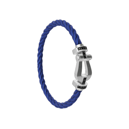 FORCE 10 BRACELET 18K WHITE GOLD AND BLACK DIAMONDS LARGE MODEL
