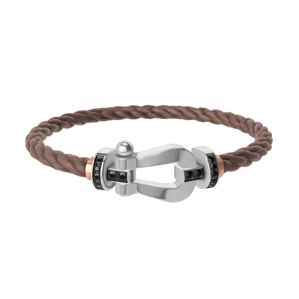 FORCE 10 BRACELET 18K WHITE GOLD AND BLACK DIAMONDS LARGE MODEL