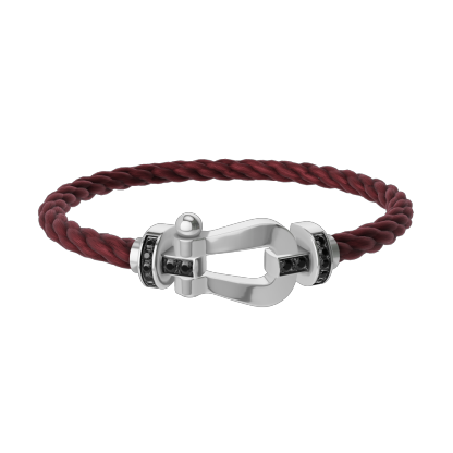 FORCE 10 BRACELET 18K WHITE GOLD AND BLACK DIAMONDS LARGE MODEL