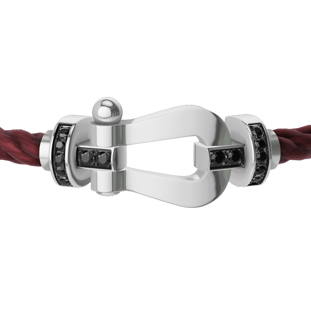 FORCE 10 BRACELET 18K WHITE GOLD AND BLACK DIAMONDS LARGE MODEL