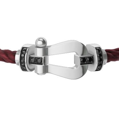 FORCE 10 BRACELET 18K WHITE GOLD AND BLACK DIAMONDS LARGE MODEL
