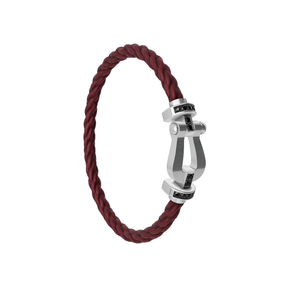 FORCE 10 BRACELET 18K WHITE GOLD AND BLACK DIAMONDS LARGE MODEL