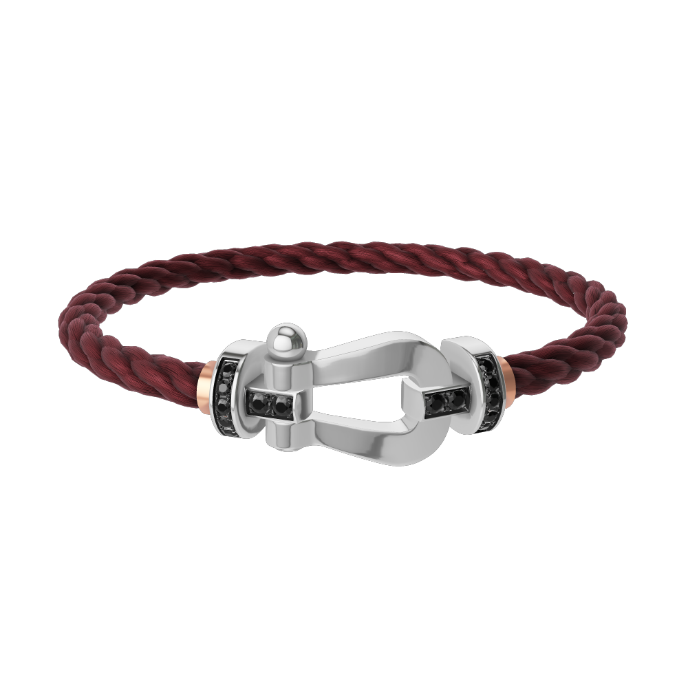 FORCE 10 BRACELET 18K WHITE GOLD AND BLACK DIAMONDS LARGE MODEL