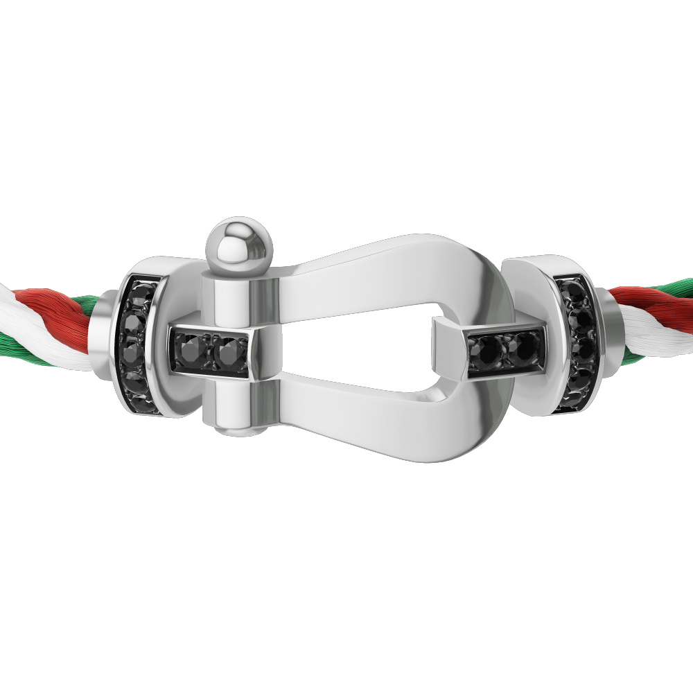 FORCE 10 BRACELET 18K WHITE GOLD AND BLACK DIAMONDS LARGE MODEL