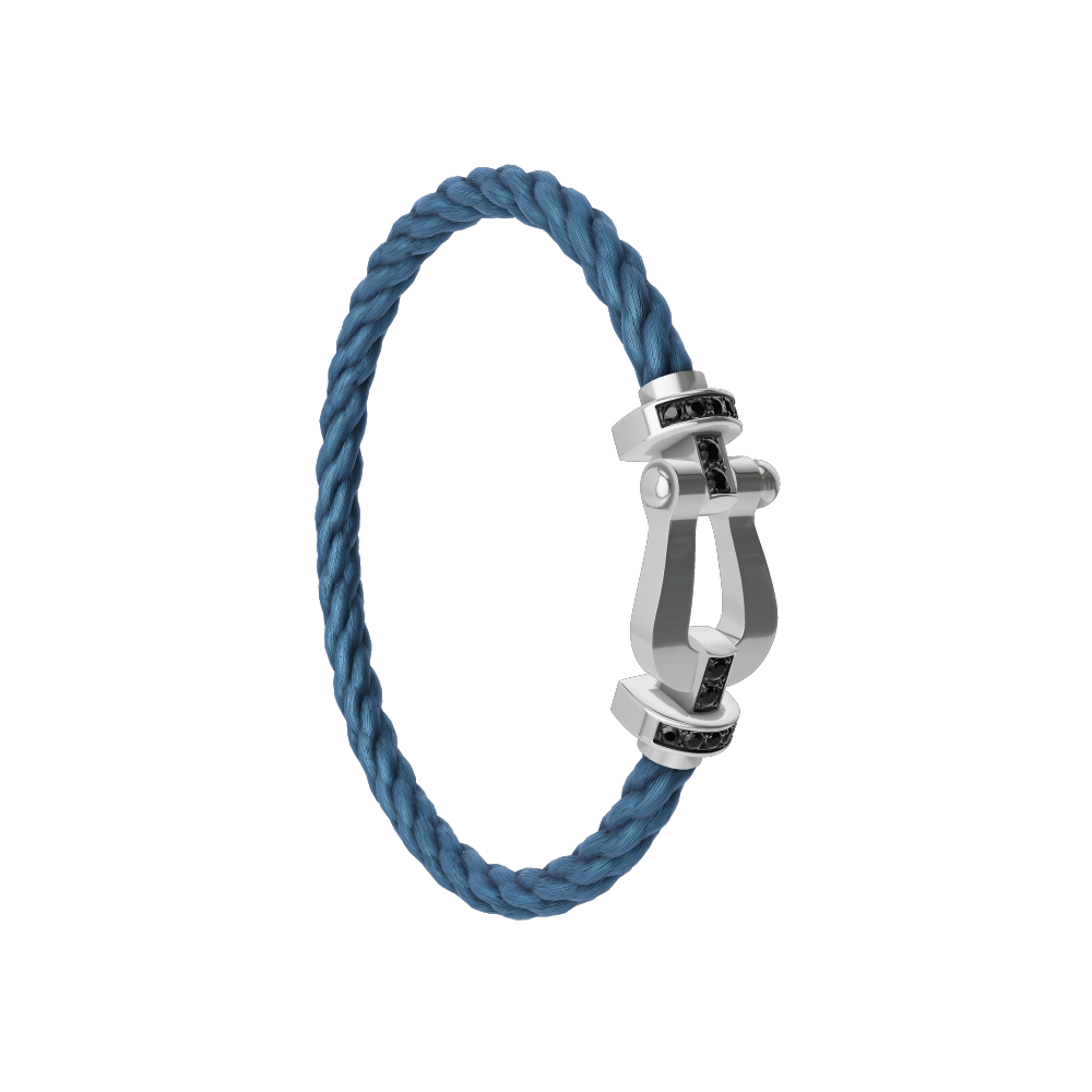 Force 10 bracelet 18k white gold and black diamonds large model