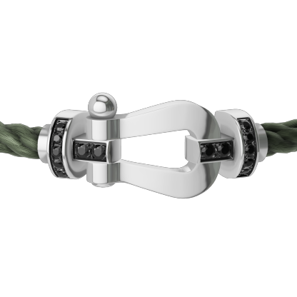 FORCE 10 BRACELET 18K WHITE GOLD AND BLACK DIAMONDS LARGE MODEL
