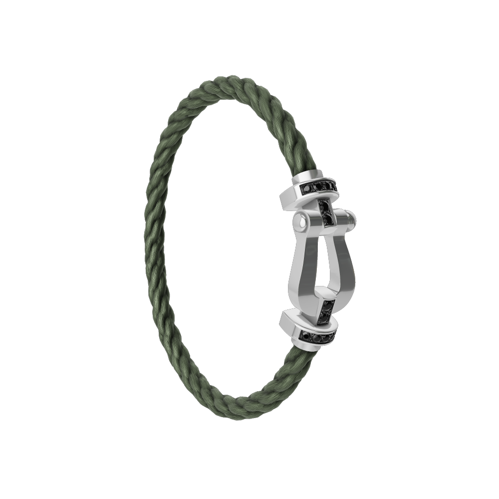 FORCE 10 BRACELET 18K WHITE GOLD AND BLACK DIAMONDS LARGE MODEL