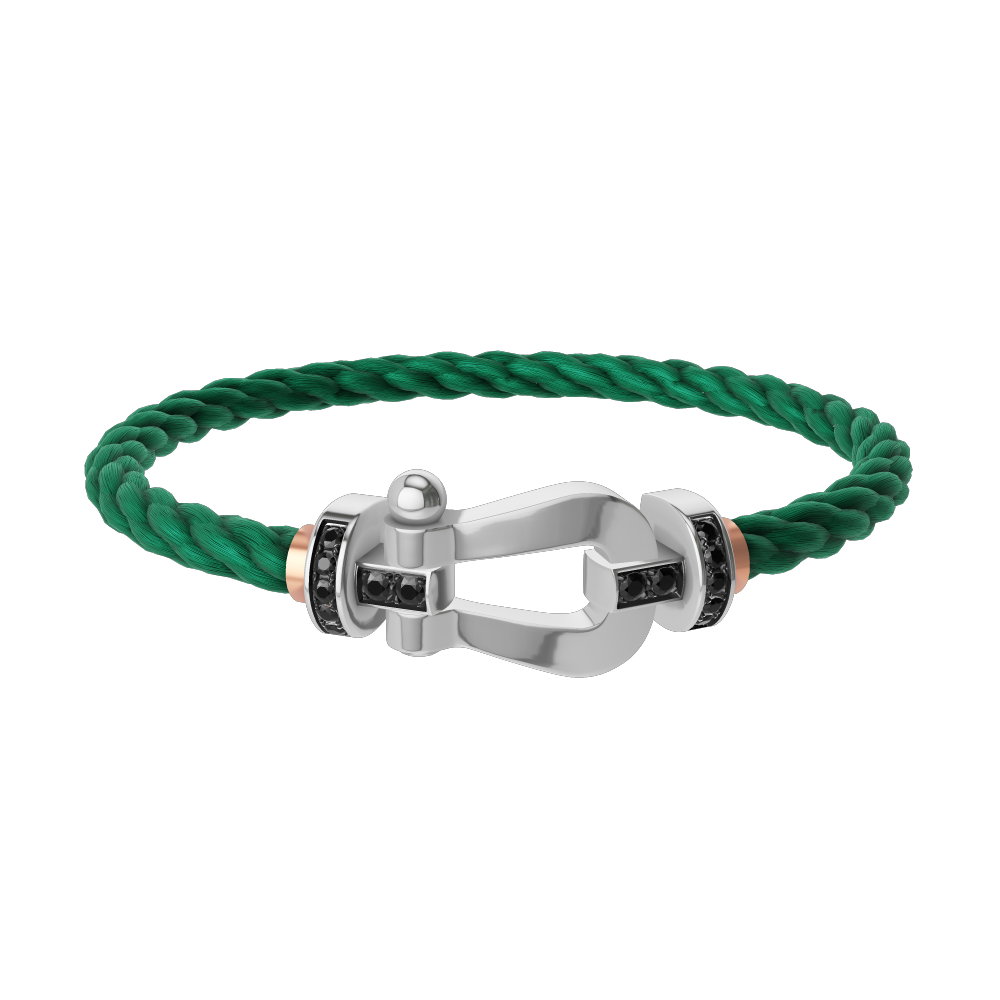 FORCE 10 BRACELET 18K WHITE GOLD AND BLACK DIAMONDS LARGE MODEL