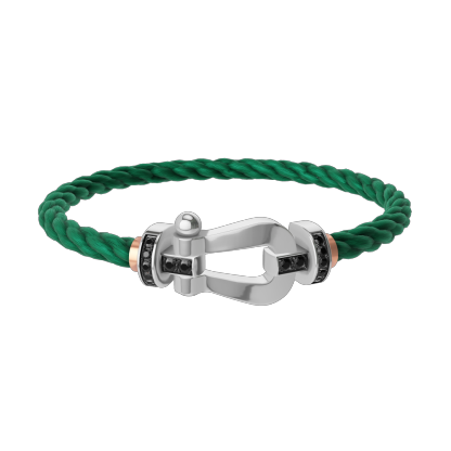FORCE 10 BRACELET 18K WHITE GOLD AND BLACK DIAMONDS LARGE MODEL