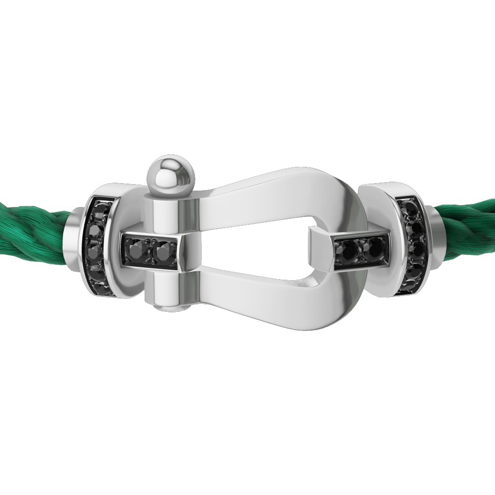 FORCE 10 BRACELET 18K WHITE GOLD AND BLACK DIAMONDS LARGE MODEL