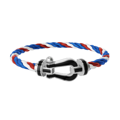 FORCE 10 BRACELET 18K WHITE GOLD AND BLACK LAQUER LARGE MODEL