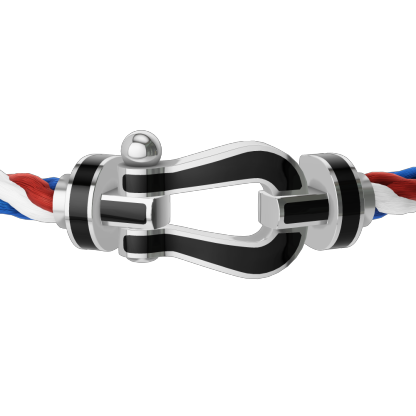 FORCE 10 BRACELET 18K WHITE GOLD AND BLACK LAQUER LARGE MODEL