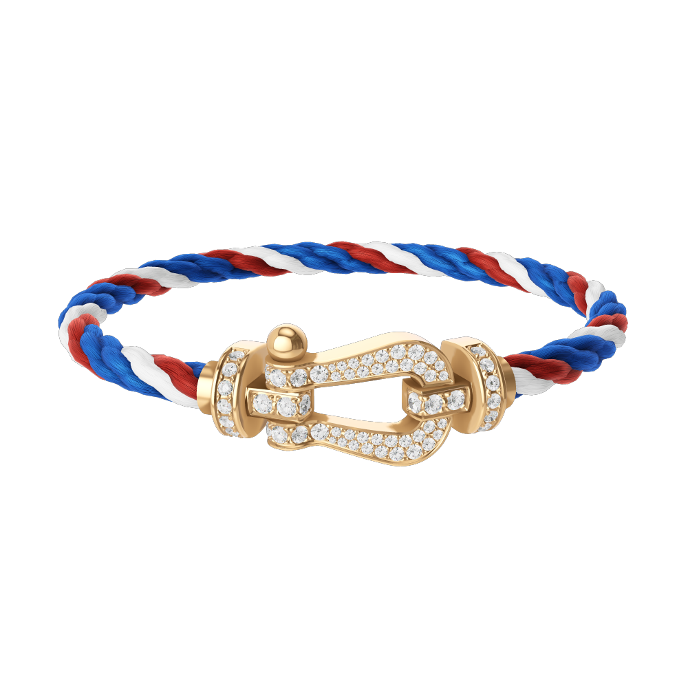 FORCE 10 BRACELET 18K YELLOW GOLD AND DIAMONDS LARGE MODEL