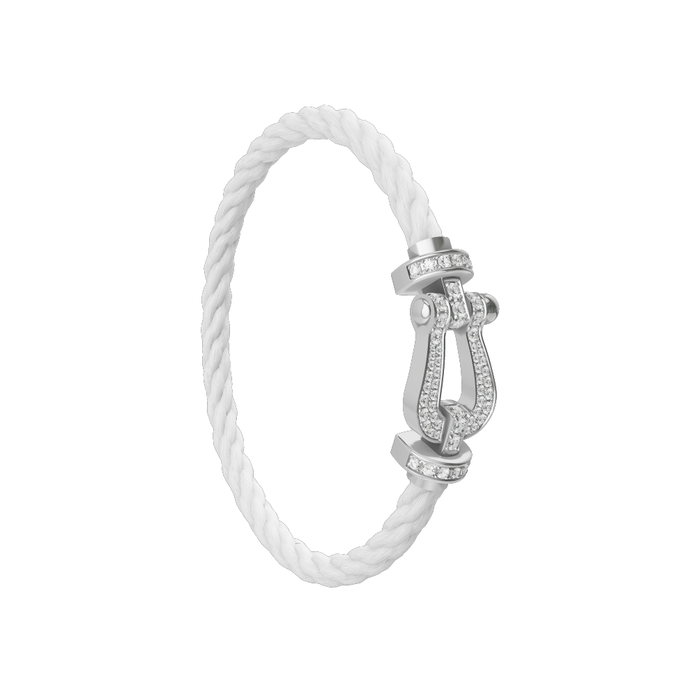 FORCE 10 BRACELET 18K WHITE GOLD AND DIAMONDS LARGE MODEL