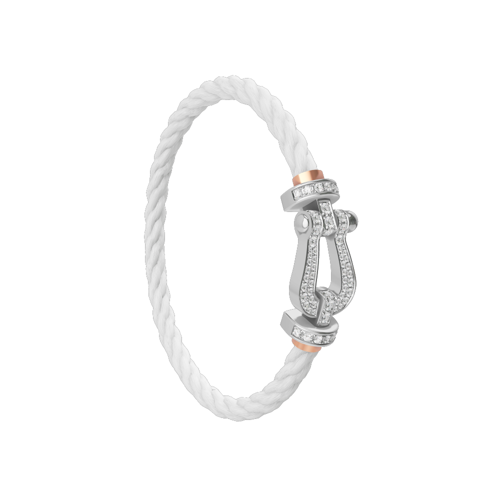 FORCE 10 BRACELET 18K WHITE GOLD AND DIAMONDS LARGE MODEL