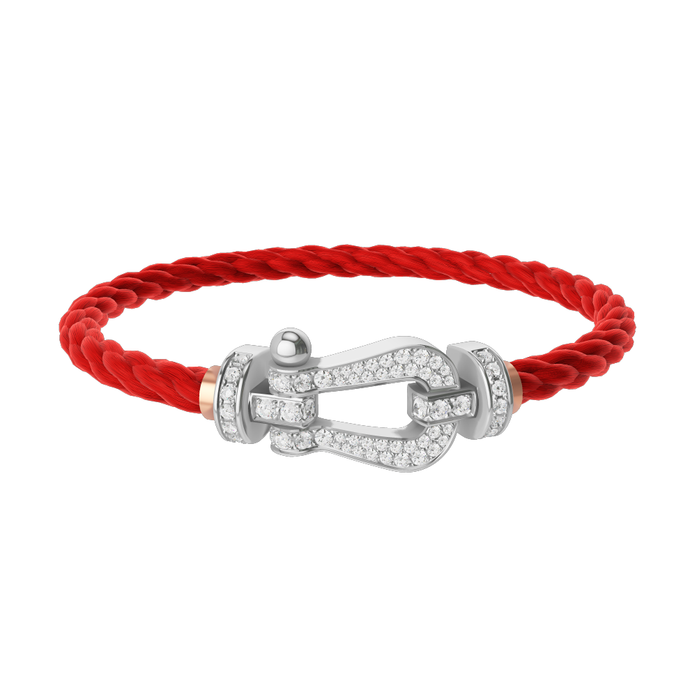 FORCE 10 BRACELET 18K WHITE GOLD AND DIAMONDS LARGE MODEL