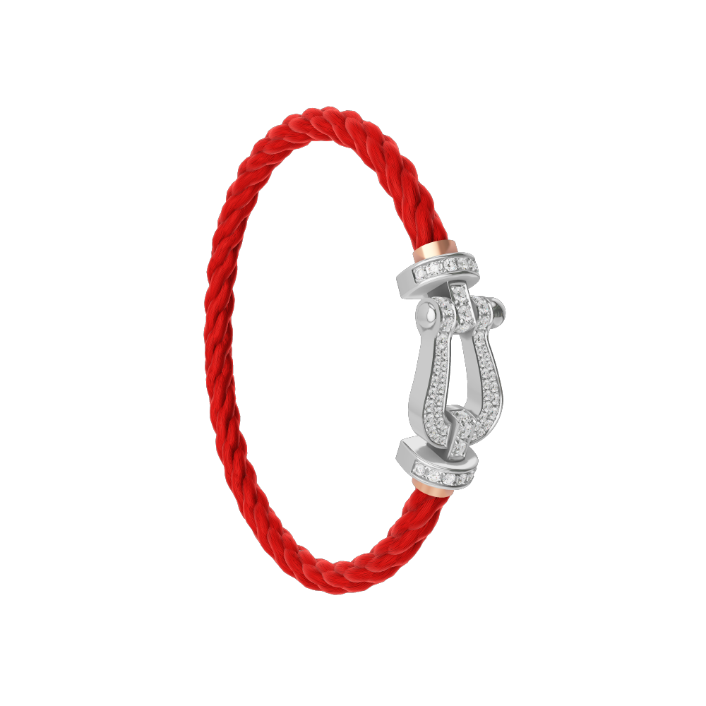 FORCE 10 BRACELET 18K WHITE GOLD AND DIAMONDS LARGE MODEL