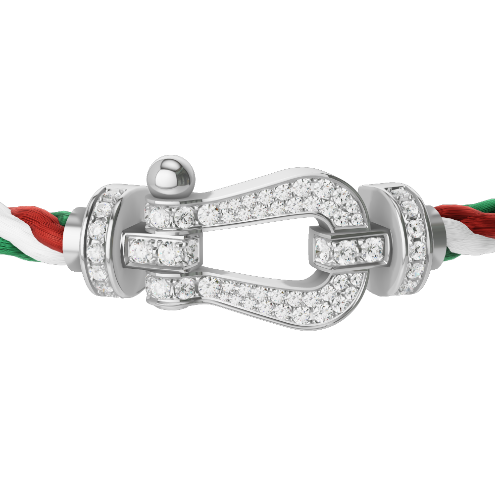 FORCE 10 BRACELET 18K WHITE GOLD AND DIAMONDS LARGE MODEL