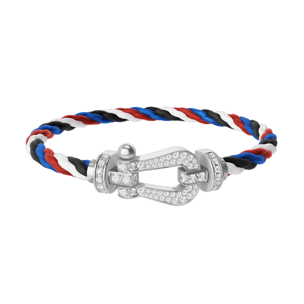 FORCE 10 BRACELET 18K WHITE GOLD AND DIAMONDS LARGE MODEL
