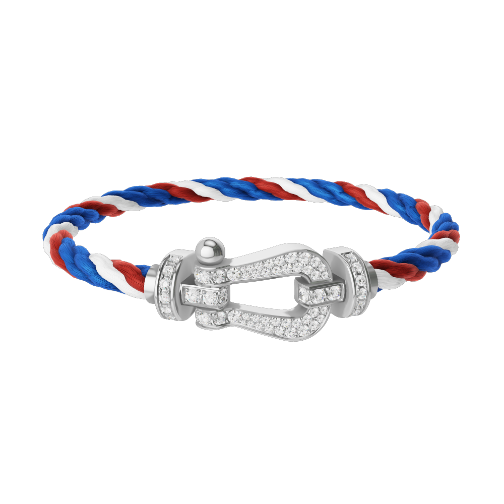 FORCE 10 BRACELET 18K WHITE GOLD AND DIAMONDS LARGE MODEL