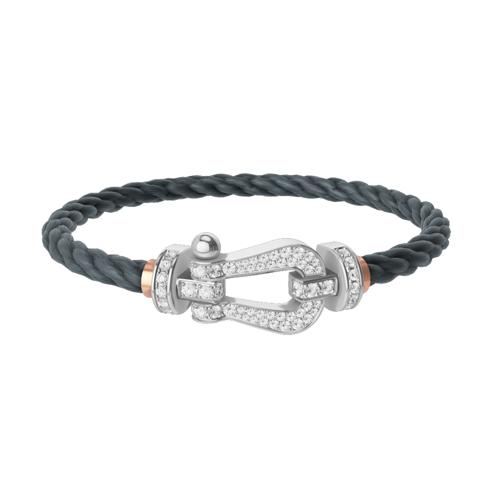 FORCE 10 BRACELET 18K WHITE GOLD AND DIAMONDS LARGE MODEL