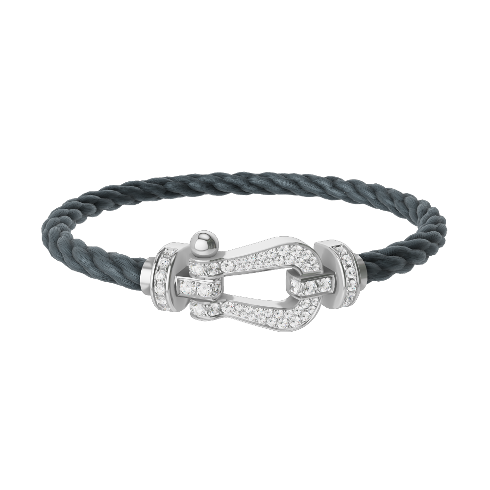 FORCE 10 BRACELET 18K WHITE GOLD AND DIAMONDS LARGE MODEL
