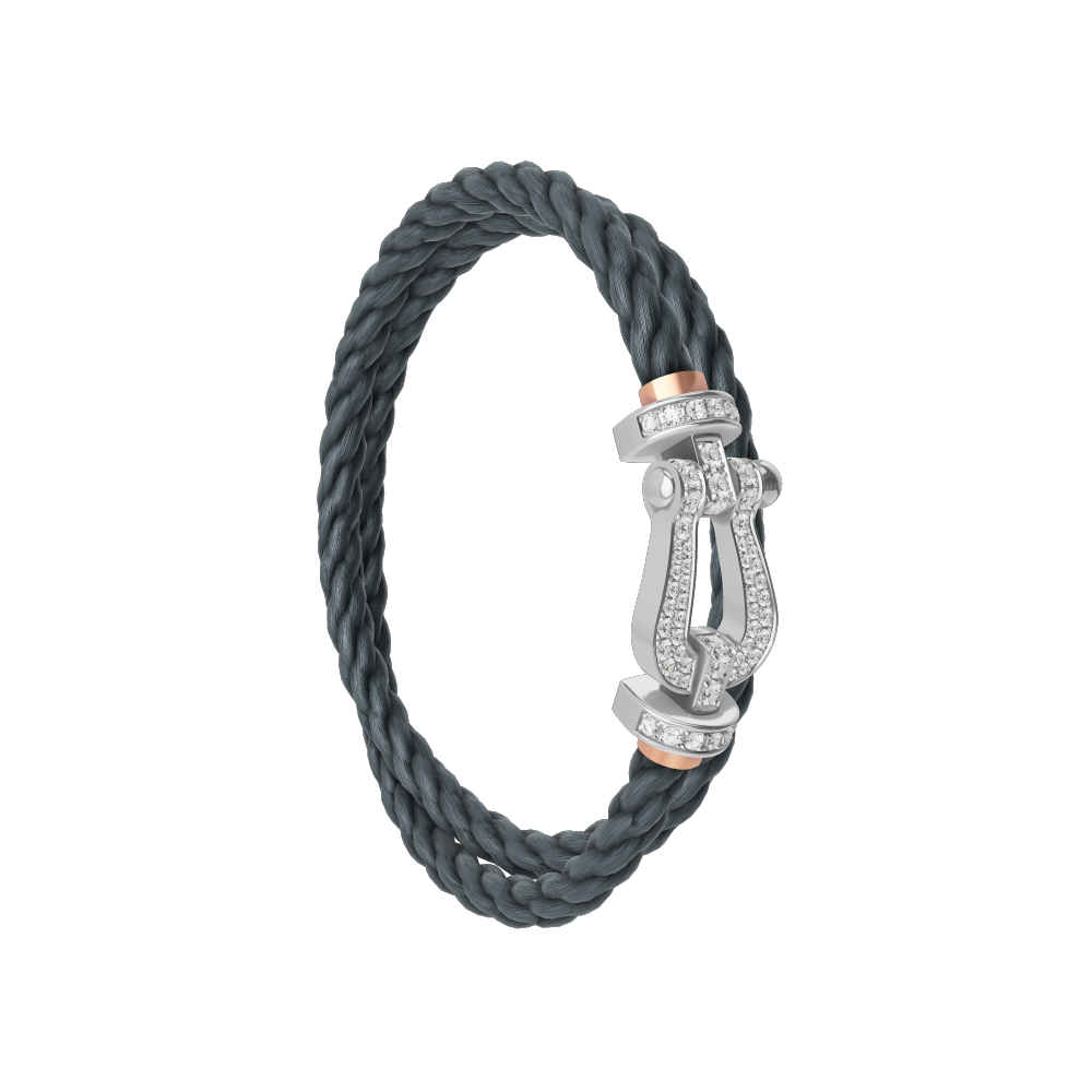 FORCE 10 BRACELET 18K WHITE GOLD AND DIAMONDS LARGE MODEL
