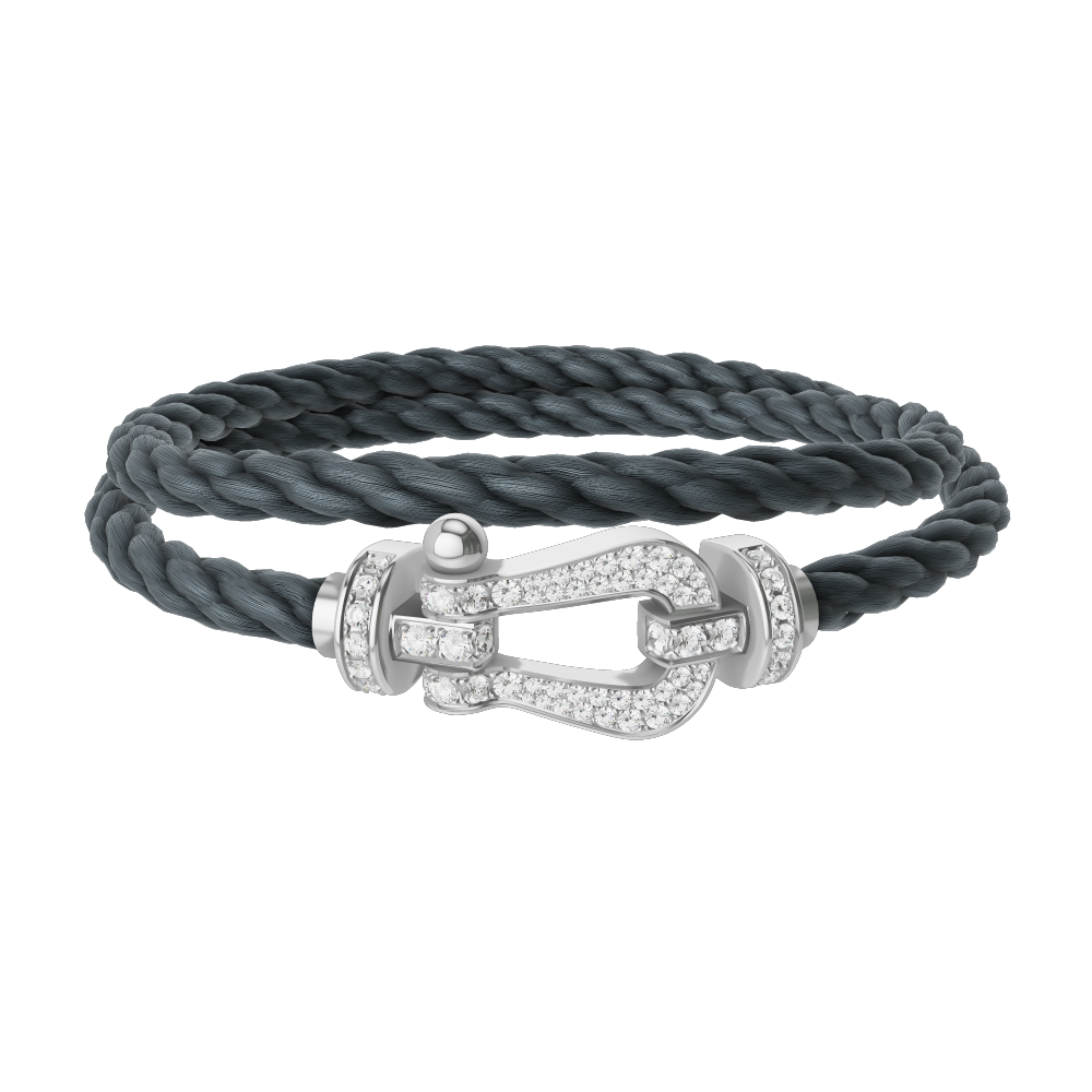 FORCE 10 BRACELET 18K WHITE GOLD AND DIAMONDS LARGE MODEL
